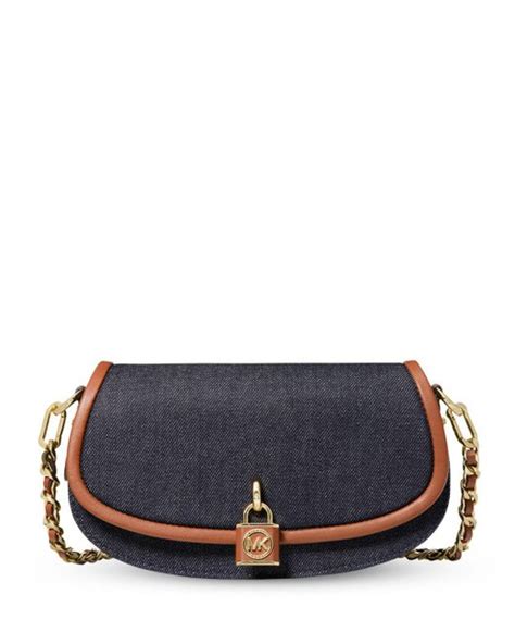 michael kors denim purses|michael kors mila crossbody bag.